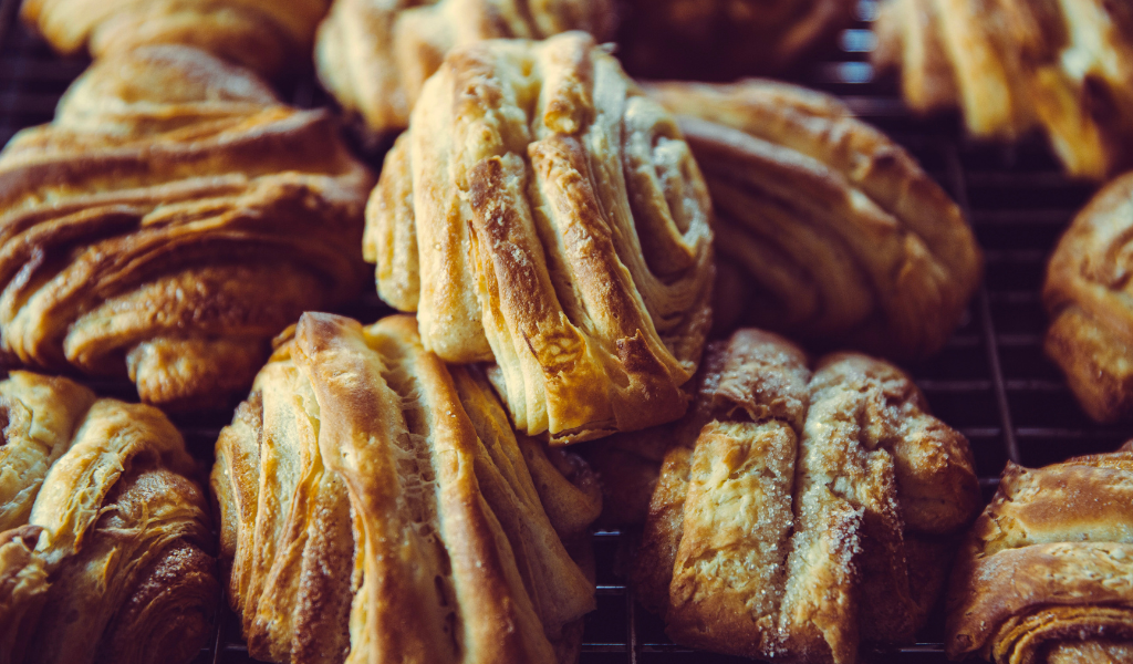 Vegane Franzbrötchen fertig gebacken