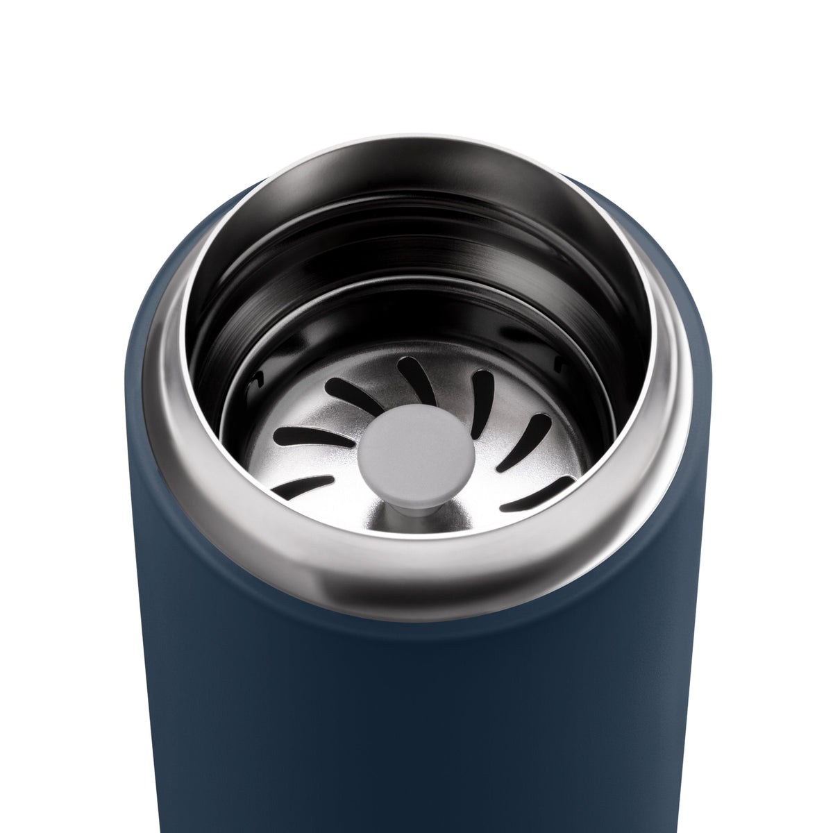 Fellow Carter Move Thermobecher in Stone Blue, offen mit Spritzschutz - nuruCoffee