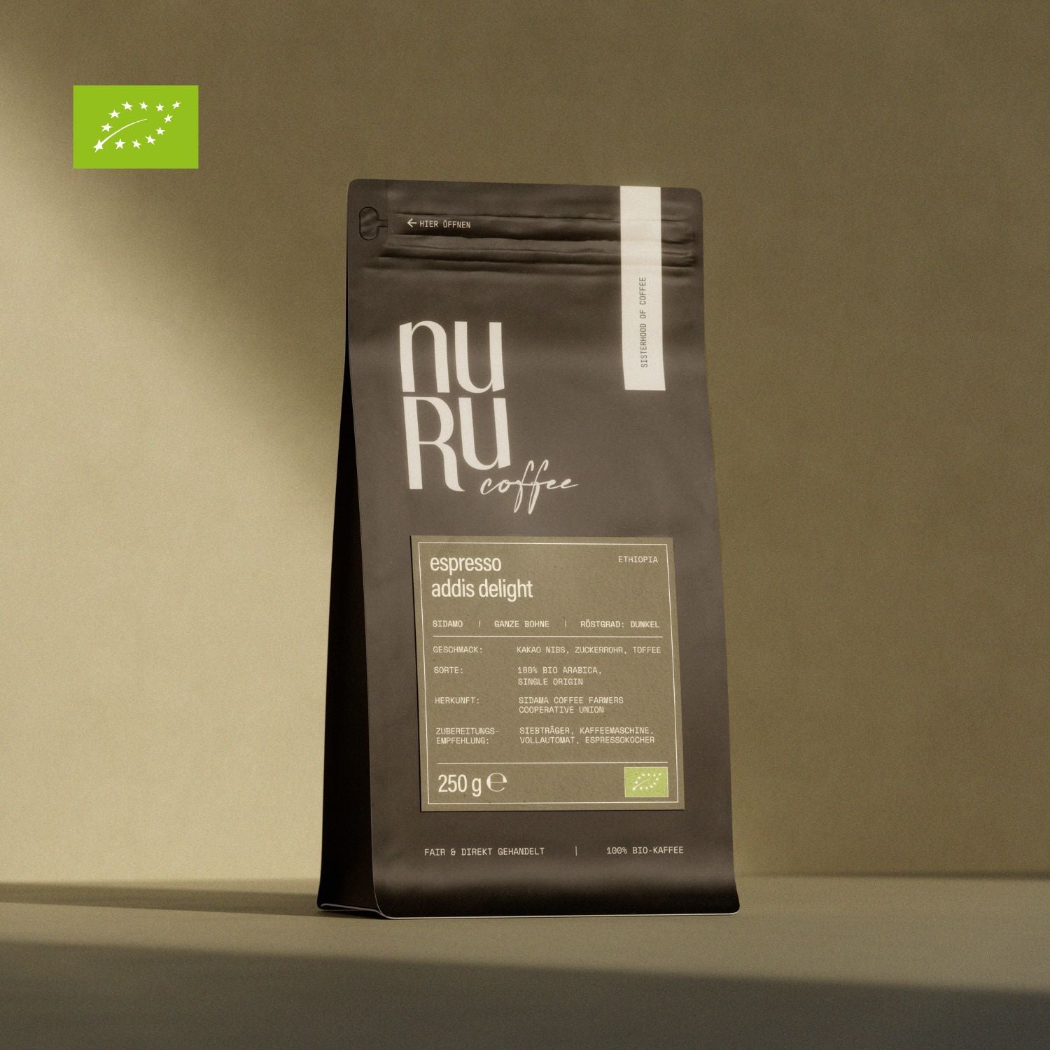 Bio Espresso Addis Delight mit Bio-Siegel