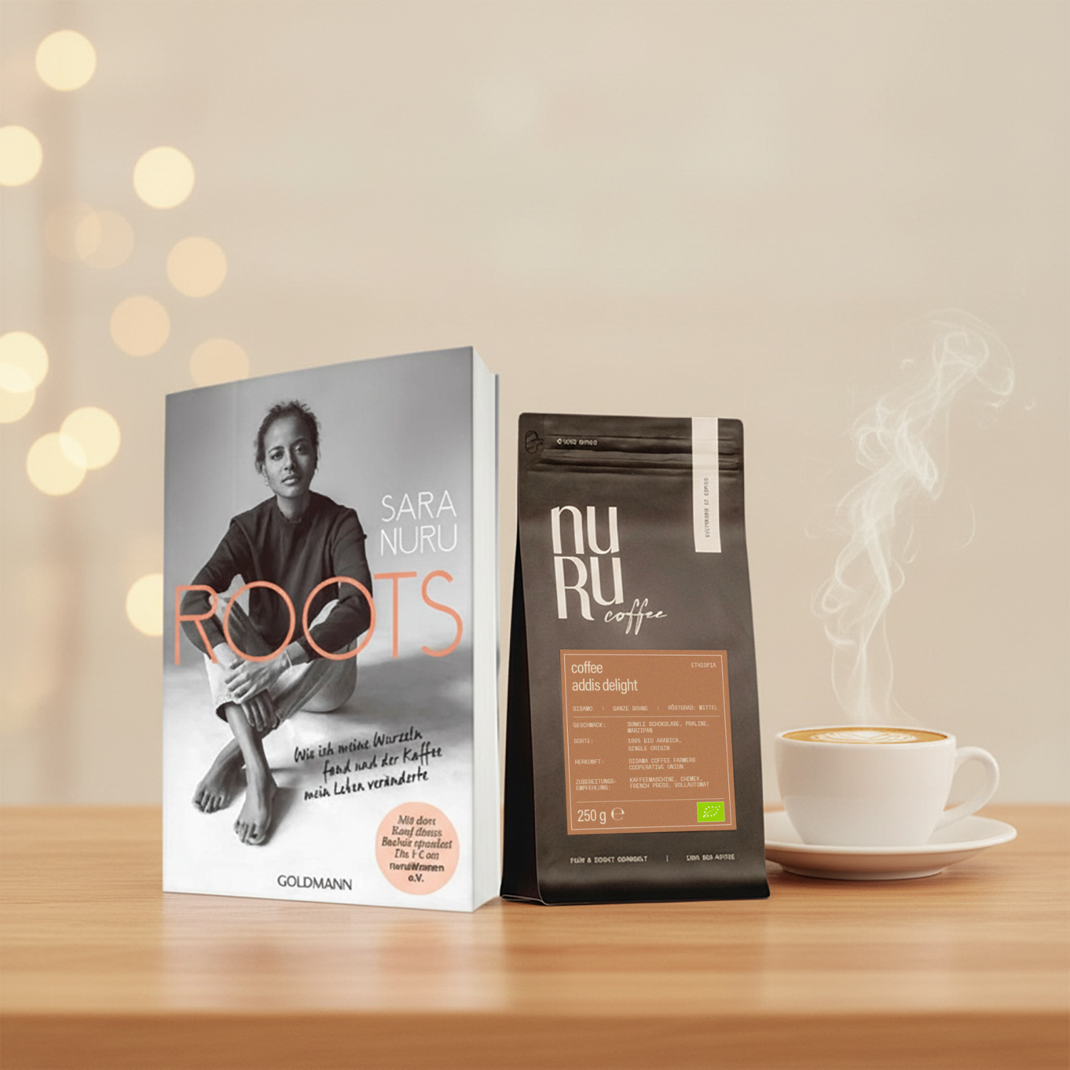 Geschenkset Auszeit: Buch "ROOTS" mit 1x 250g Kaffee