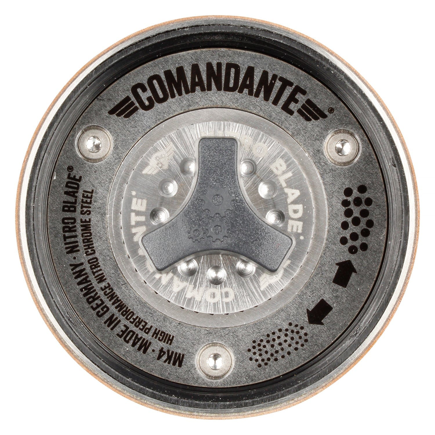 Detailaufnahme Mahlwerk der Comandante Kaffeemühle C40 MK4 Nitro Blade - nuruCoffee