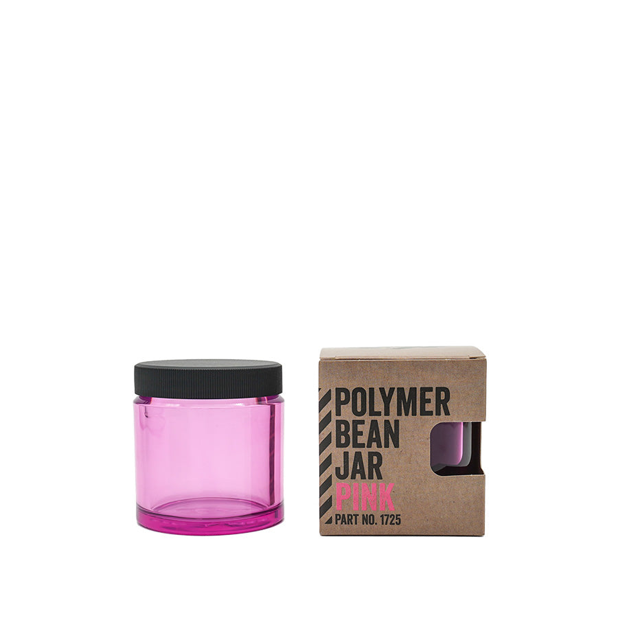 Comandante Bohnenbehälter aus rosa Glas mit Verpackung
