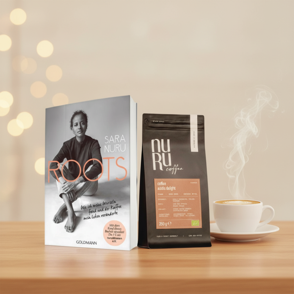 Geschenkset Auszeit: Buch "ROOTS" mit 1x 250g Kaffee