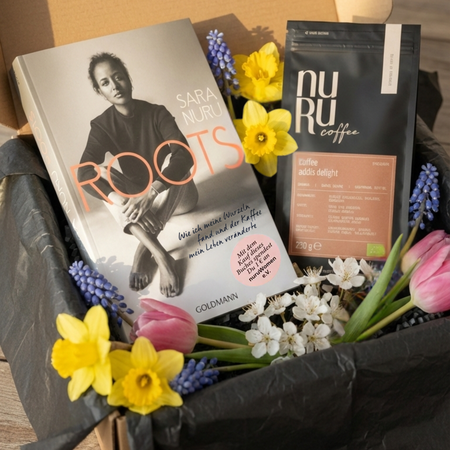 Geschenkset Auszeit: Buch "ROOTS" mit 1x 250g Kaffee