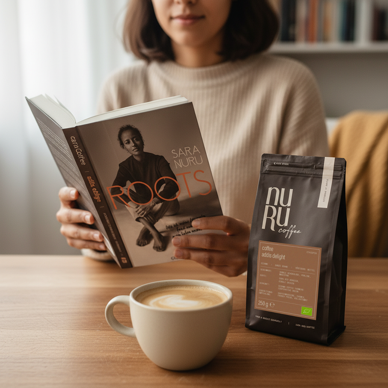 Geschenkset Auszeit: Buch "ROOTS" mit 1x 250g Kaffee